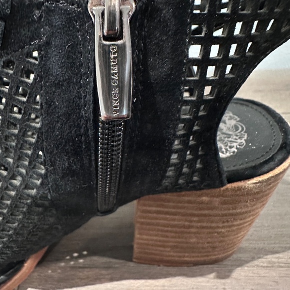 Vince Cameo Black Suede Open Toe Booties - Picture 6 of 6